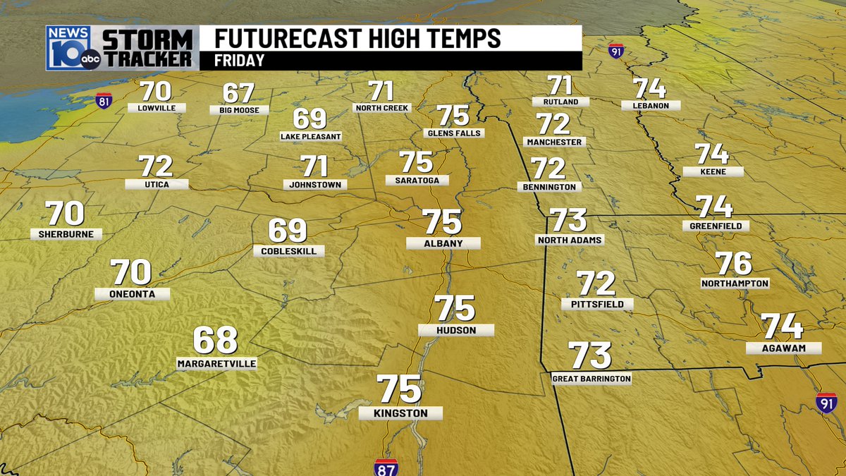 The Next 48 Hours: TONIGHT: P.Cloudy north Clouding up Albany southward. THURSDAY: AM clouds-Shower South and east of Albany early-then P.Sunny FRIDAY: Partly Sunny-Seasonable.