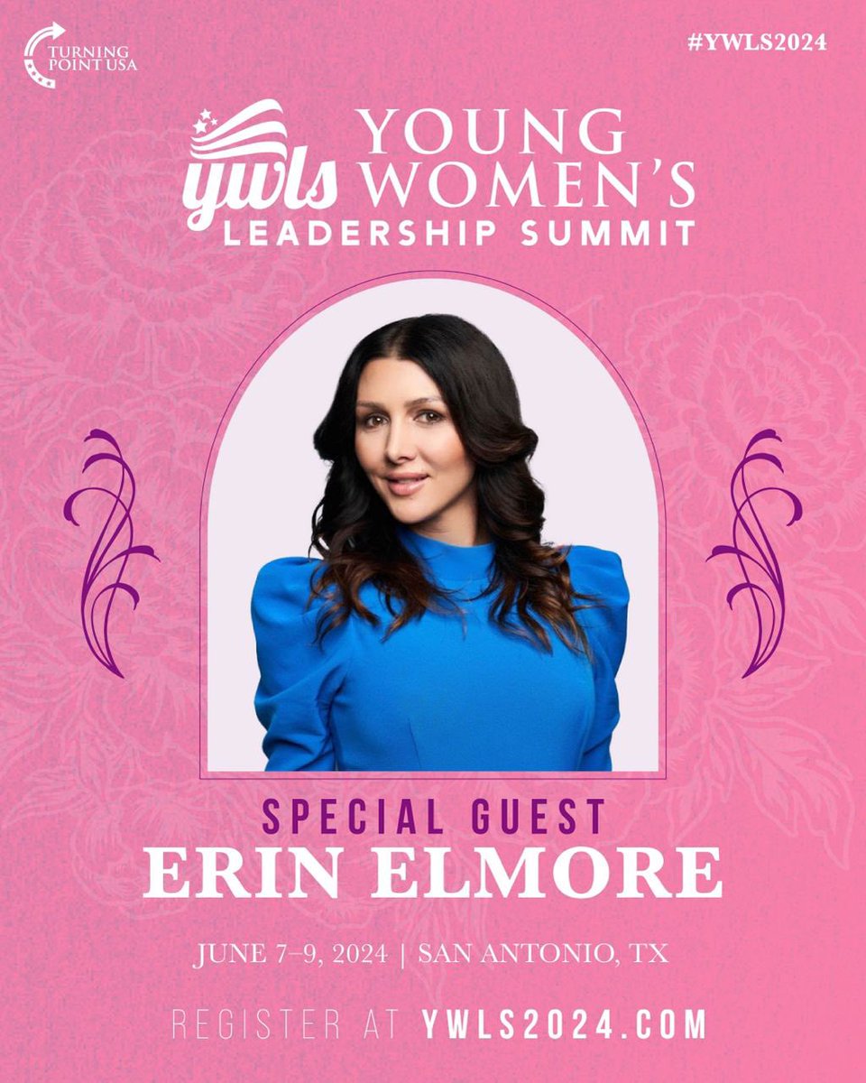 Join me @TPUSA YWLS. Surround yourself with some of the boldest, bravest, fiercest female patriots in the game🇺🇸! Grab a ticket here YWLS2024.com 25% off with promo code ERIN