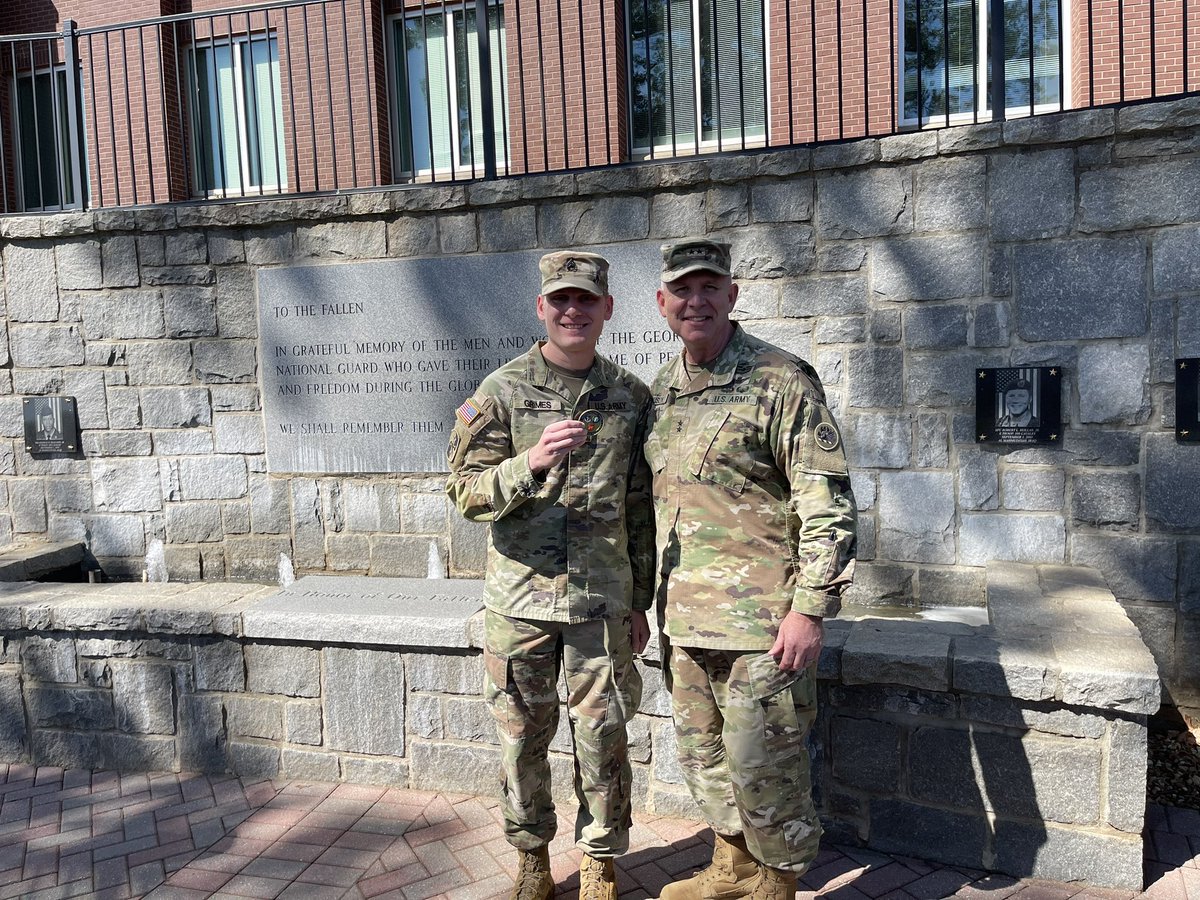 Today, I was honored to attend SSG Caleb Grimes promotion and to present him with a coin in recognition of the incredible work he is doing for the Georgia Army National Guard. SSG Grimes is the epitome of a professional noncommissioned officer and we are privileged to have him!