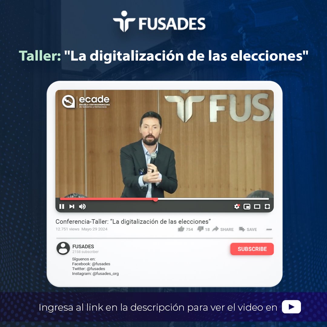 fusades's tweet photo. Durante el taller “La digitalización de las elecciones”, organizado por @LaHannsSeidel, ECADE y FUSADES, el Dr. Régis Dandoy compartió sus conocimientos.
👉Visita el siguiente enlace: https://t.co/xeEKWOHrza https://t.co/q9AVKVcJnk
