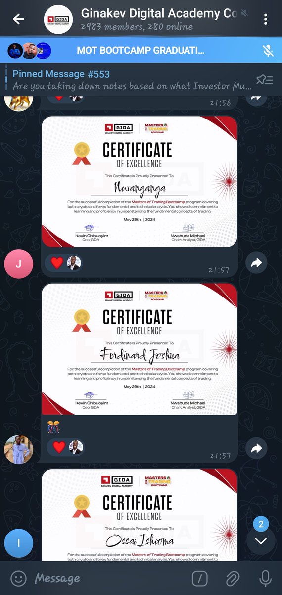 MECKOCHRISTOPHE's tweet photo. It's all about Gida 1 month MOT session being anchored by me...
I'm proud to have contributed towards the growth of my participant...
#graduationceremony
#GIDAMOT
#SAFETRADING https://t.co/tQ9bF23KIn