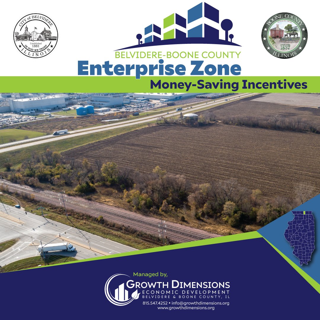 GrowthDimension's tweet photo. The Belvidere-Boone County Enterprise Zone delivers significant cost savings to businesses located within its boundaries. 
We welcome business and property owners to learn more about the Enterprise Zone in our video series at https://t.co/4YvaqAnT4O https://t.co/UXxG8L3I2m