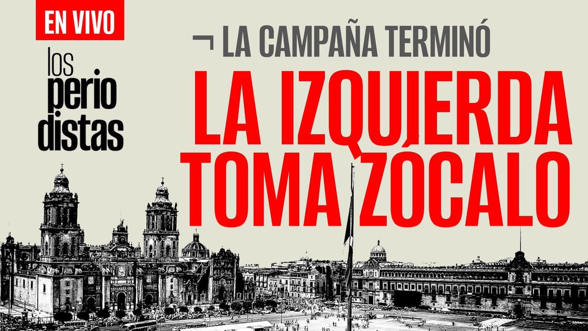 Ya casi iniciamos #LosPeriodistas con @paezvarela y yo, para transmitir el cierre en vivo de la campaña de @Claudiashein, en el Zócalo youtube.com/live/lMiu1RqOe…