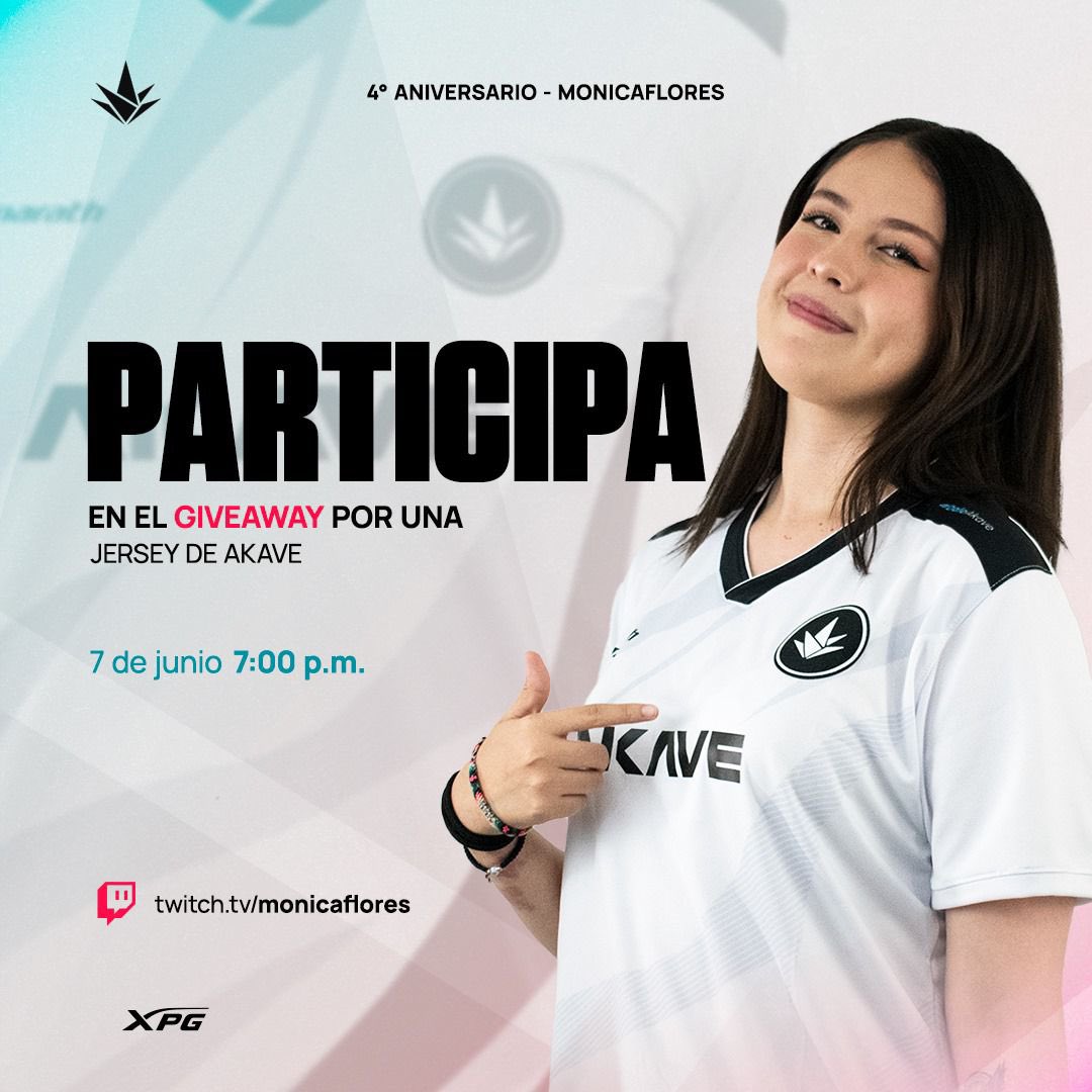 MonFloress_'s tweet image. ✨SORTEO JERSEY AKAVE✨ 

🌺Requisitos🌺

•Like y RT• 
•Seguir a @AkaveEsports y @MonFloress_ • 
•Etiquetar a dos amiguitos y usar el #DaleAkave •

El ganador lo daré en mi stream especial celebrando mi 4 aniversario el 7 de Junio en mi canal de Twitch 💜

(Solo MX)