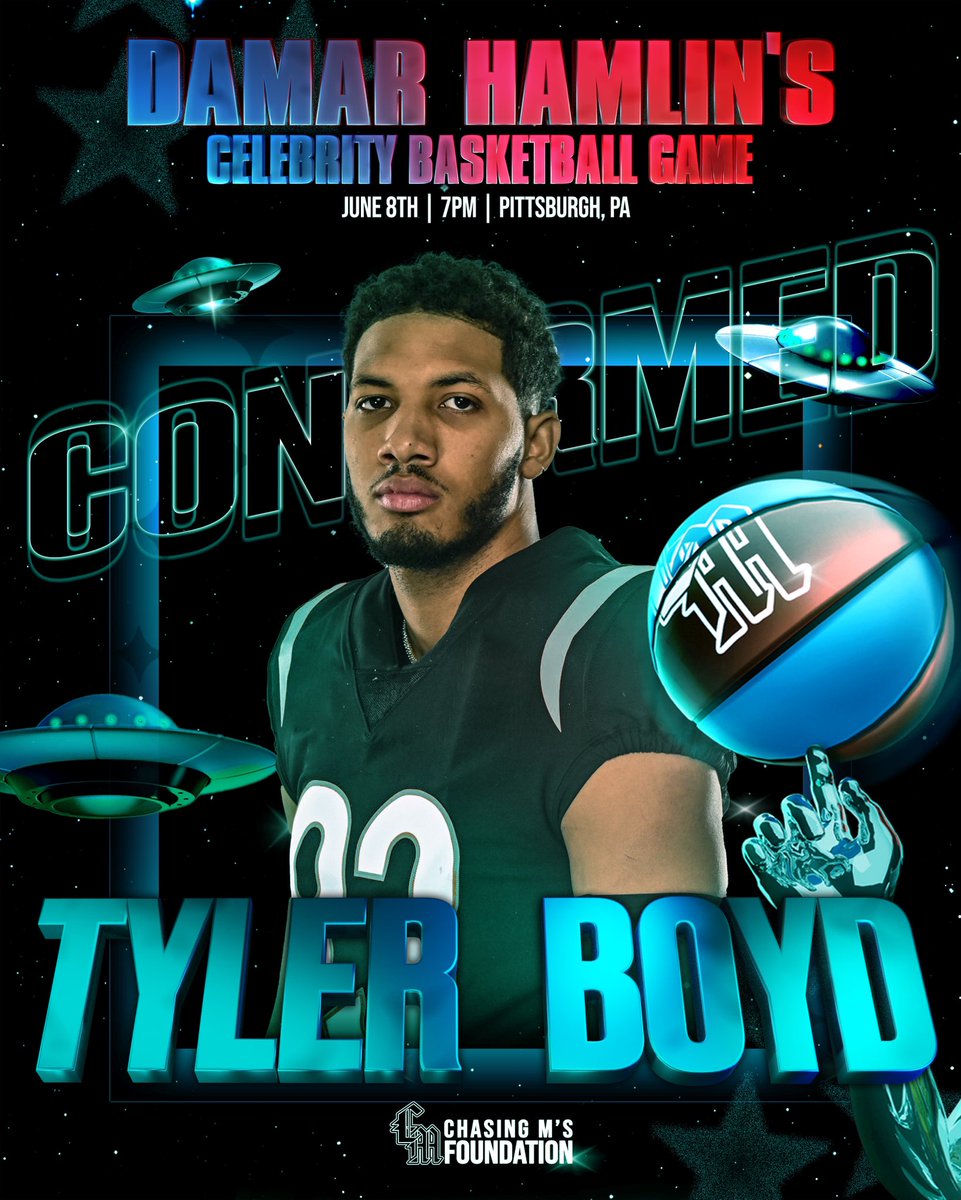 University of Pittsburgh all time leader in receptions + receiving yards & 2nd round draft pick, Tyler Boyd is confirmed for the Chasing Ms Celebrity Bball game! ✅🏀⭐️ @boutdat_23 Tickets 🎟️: eventbrite.com/e/chasing-ms-c…