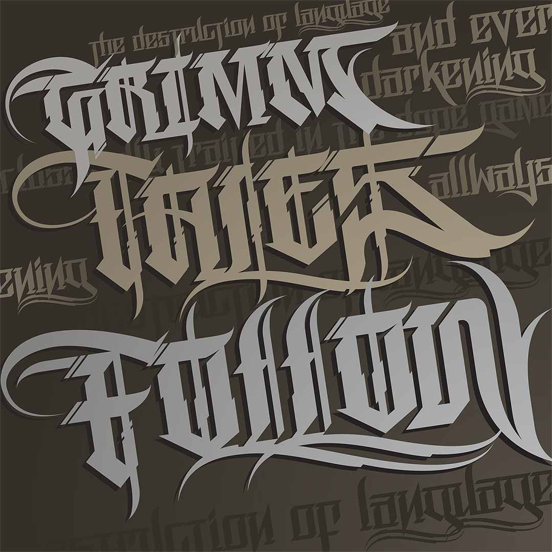 Just trying out my links from Monotype. This is the "Rase Grimm" Gangster graffiti font. It's got a lot of cool Opentype features. Come check it out. myfonts.com/collections/ra…