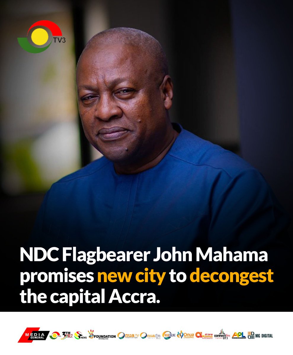 NDC Flagbearer John Mahama promises new city to decongest the capital Accra.

#OnuaFM #OnuaNews