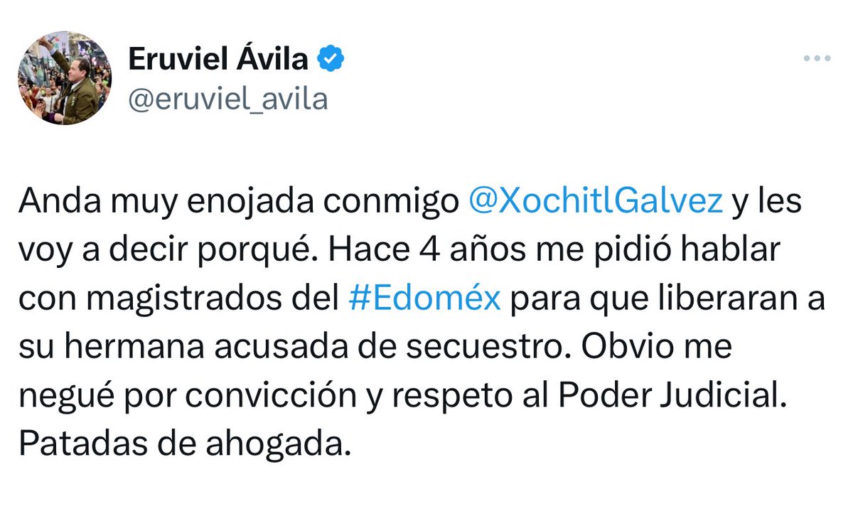 Al escándalo del desvío de recursos de su hijo para fiestas. Ahora hay que añadir que también traficaba influencias para ayudar a su hermana secuestradora. ¿En qué estaba pensando @ClaudioXGG cuando eligió a @XochitlGalvez como candidata?