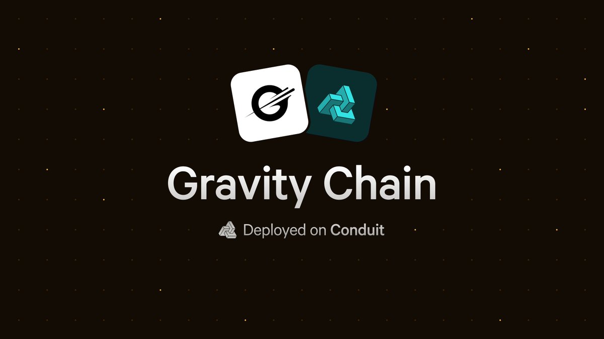 Conduit is partnering with @Galxe to support the launch of Gravity Chain 🌀 Gravity will power Galxe’s 20M user ecosystem, creating a seamless experience for Web3’s largest onchain distribution platform Follow @GravityChain to stay updated