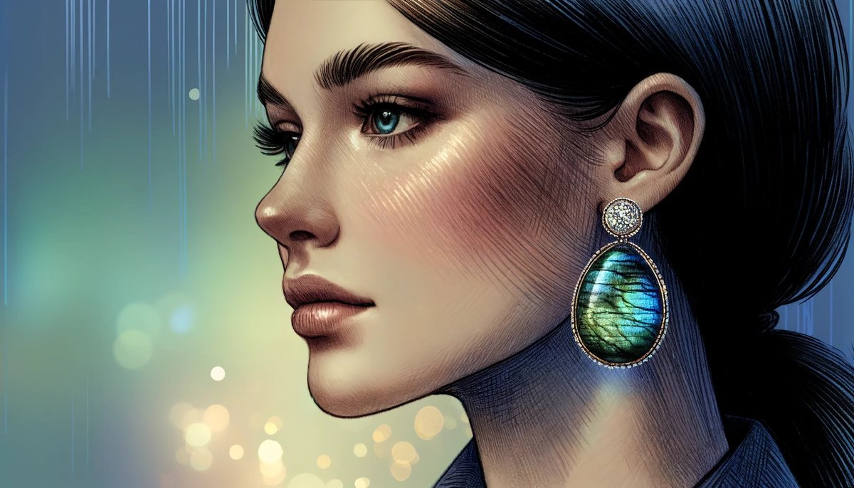 Labradorite is an amazing gemstone and prompt. QT your Earrings art #aiartcommunity #aiart using Dall-E 3