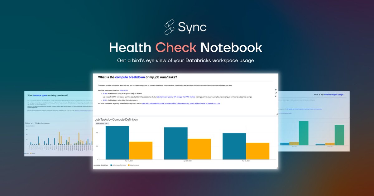 We're so excited to share that our FREE <a href="/databricks/">Databricks</a> Workspace health check is now self-serve! The health check is a notebook that you simply download and run on your own.

Download the notebook and get started here: hubs.ly/Q02yVZ7n0

#databricks #dataengineering