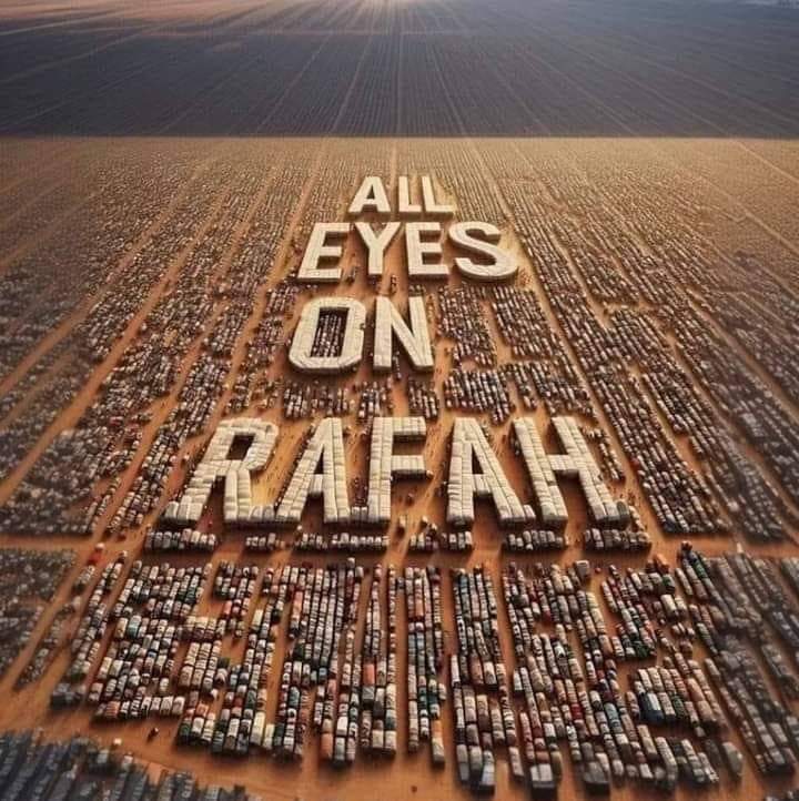 غير صورة بروفايلك لمدة ٢٤ ساعة فقط ...

هذه حملة عالمية منتشرة الآن في أوروبا وأمريكا ويشارك بها مشاهير لأول مرة.
بعد خذلان العرب والمسلمين😢

#all_eyes_on_Rafah
#AlleyesonRafah