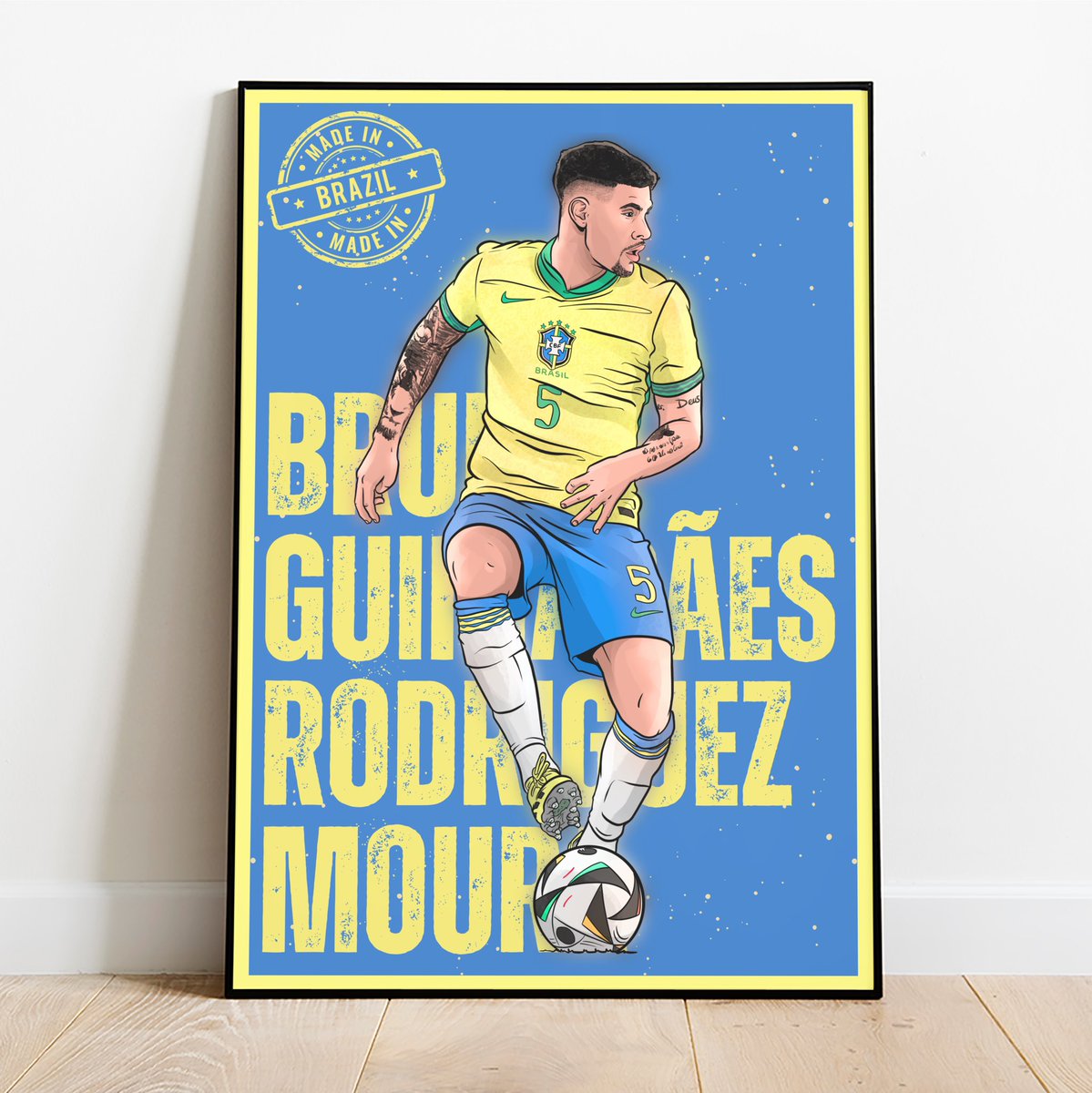 A final illustration for today…

Bruno Guimarães Rodriguez Moura…

Or “WOR BRUNO” if you’re from the North East, as always, please hit RT 🔥👀🍻

Limited Edition Prints now available in the shop, this time, in his Brazilian Colours ahead of the Copa America this summer #Brasil