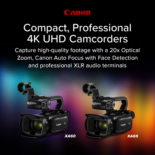 HotRodCameras's tweet photo. @CanonUSA XA60 and XA65 line of professional camcorders feature a built-in 15x optically-stabilized zoom, a 1-inch sensor w Canon’s wonderful Dual Pixel CMOS AF, and unlimited 4K video recording up to 60p and an array of in/out connectivity. Versatile. Reliable. Canon https://t.co/A5AfqmN37G