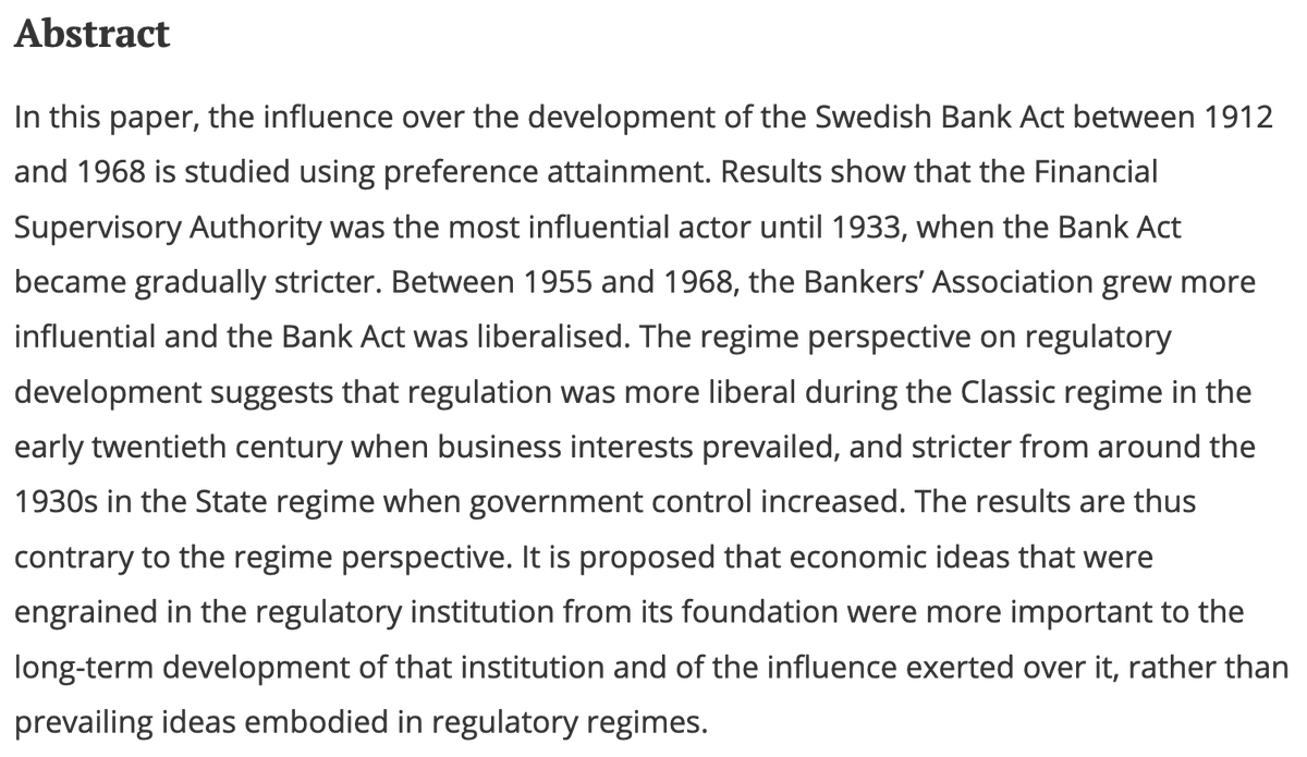 BH__journal's tweet photo. ๐ข #bizhis ahead of print ๐จ๏ธ#journalcontent
Appearances can be deceiving โ The Swedish Bank Act and actor influence in different regulatory regimes
By Cecilia Kahn
https://t.co/H1GItPkyoR https://t.co/LAGcCPDiHJ