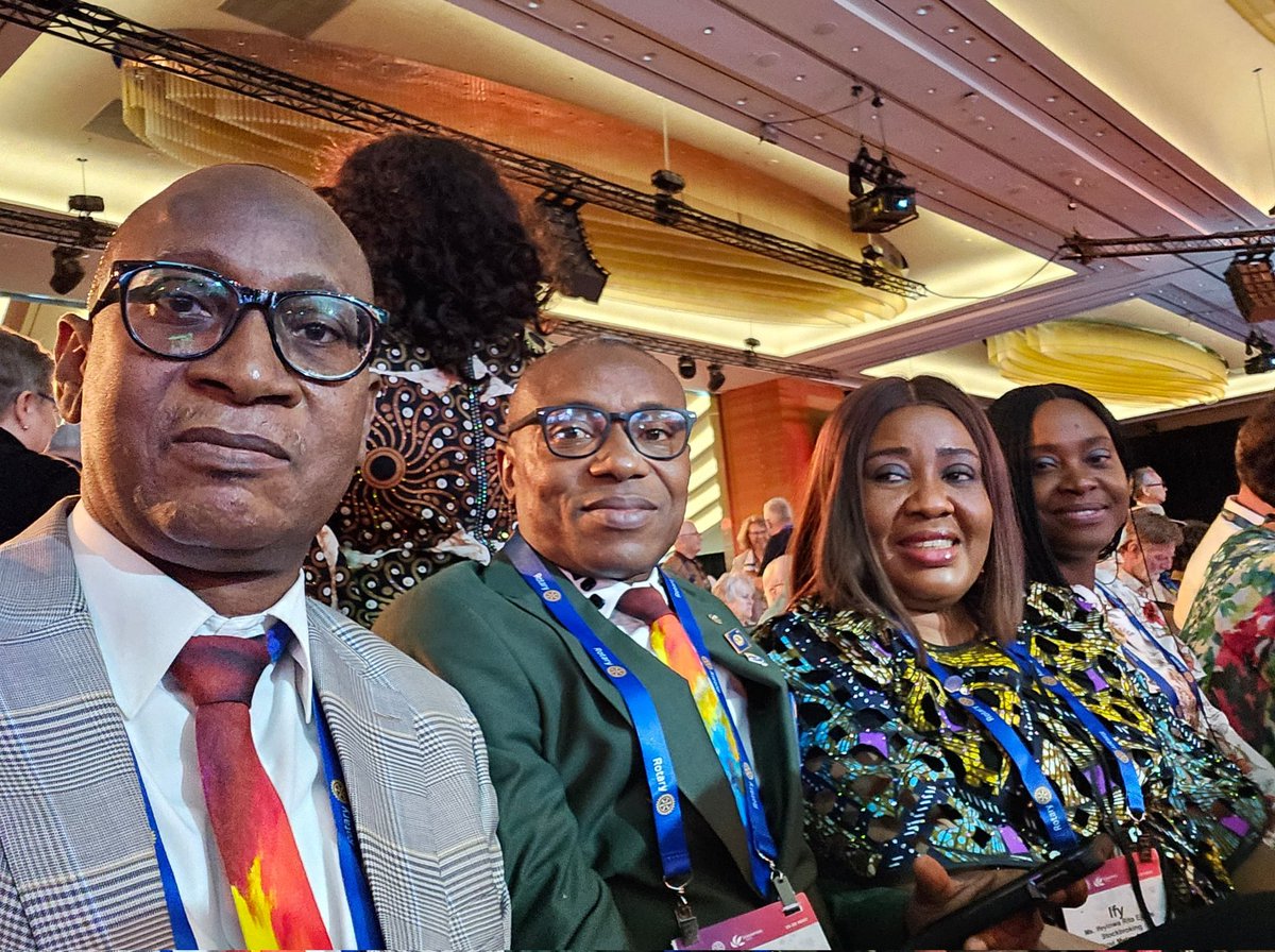 Rotary_d9125's tweet photo. PICTURE SPEAKS 2
ROTARY INTERNATIONAL CONVENTION SINGAPORE 2024

Fun memories from the just concluded Rotary International Convention, Singapore 2024. 
Pix 1:- DG Sagab Sani Ahmed of D9125, DG Emeke Utebor of D9141, DG Ifeyinwa Ejezie of D9110 and Spouse of DG Emeke. https://t.co/skqDLhtj7j