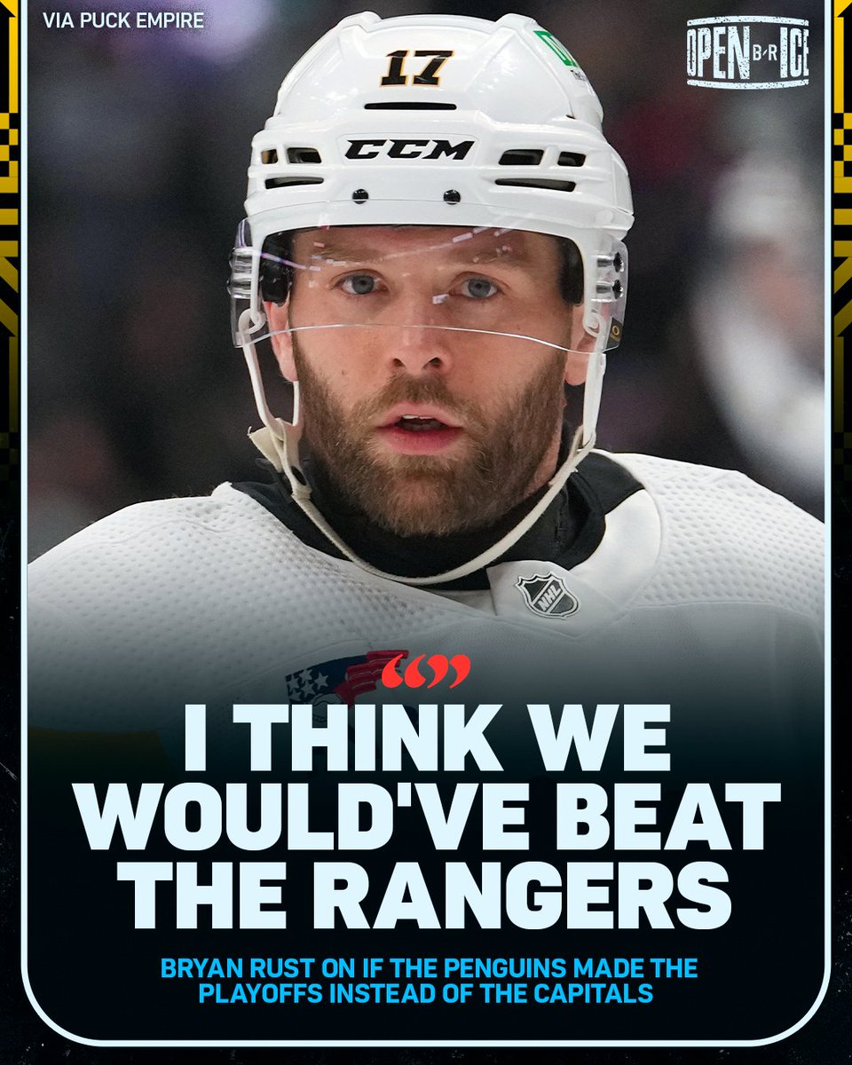 In an interview with Ninja, Bryan Rust said he believes the Penguins would've beaten the Rangers in the first round if Pittsburgh made it instead of Washington 👀