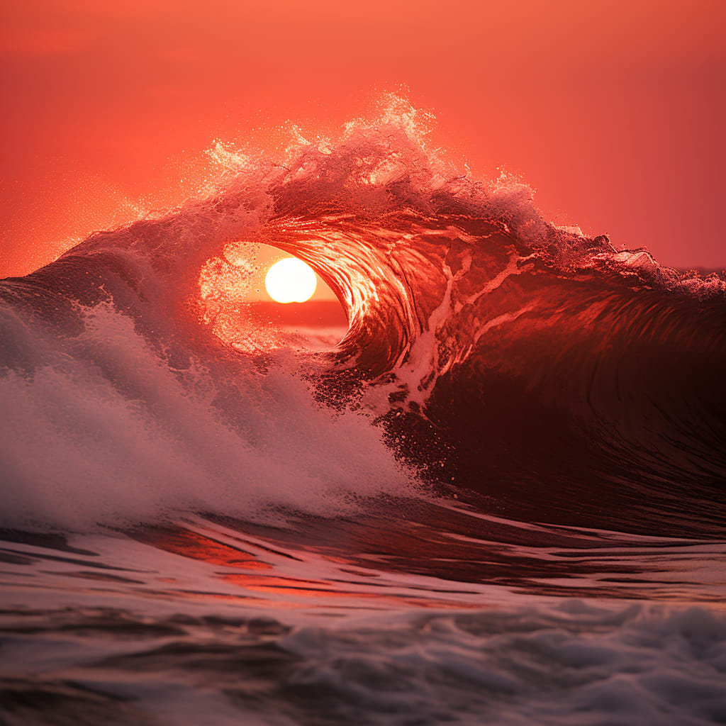 Gün batımı dalgalarla buluşması🌅🌊