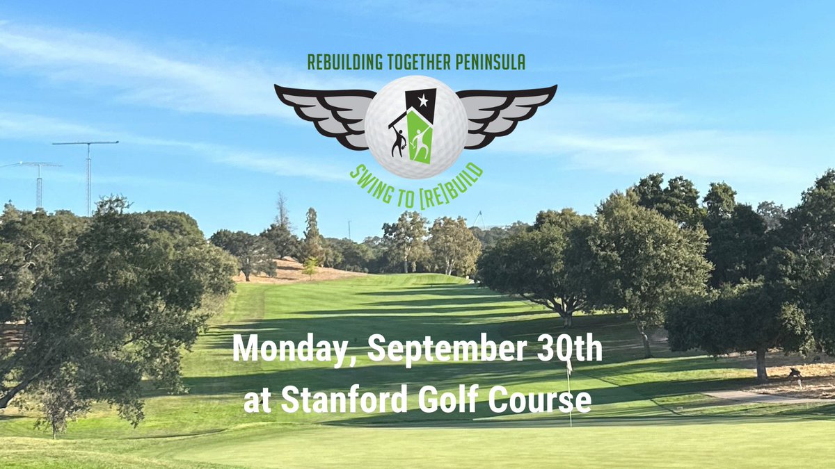 Do you like to golf &amp; to rebuild lives?

Our Swing to [Re]Build tournament returns to Stanford Golf Course Sept. 30, with proceeds helping our mission to repair homes &amp; revitalize communities on the SF Peninsula.

Click our bio link for more info!

#bayareagolf #golffundraiser
