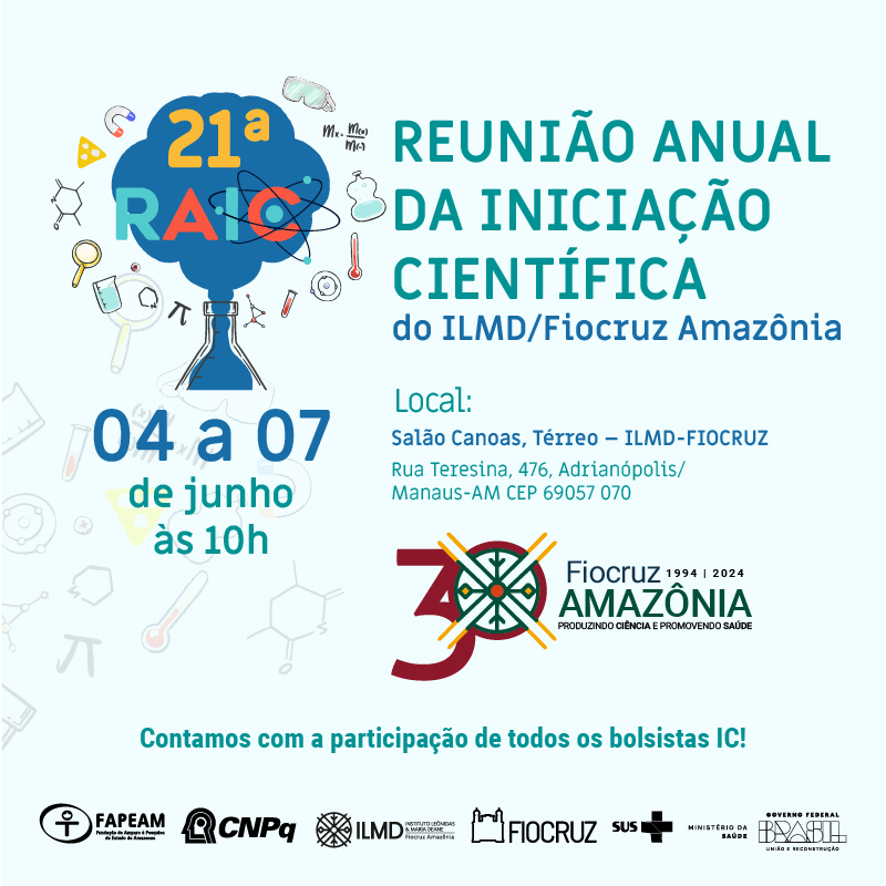 20ª RAIC da Fiocruz Amazônia destacará “Infodemia” e maneiras de combatê-la na era da informação 

Saiba mais em: amazonia.fiocruz.br/?p=45699