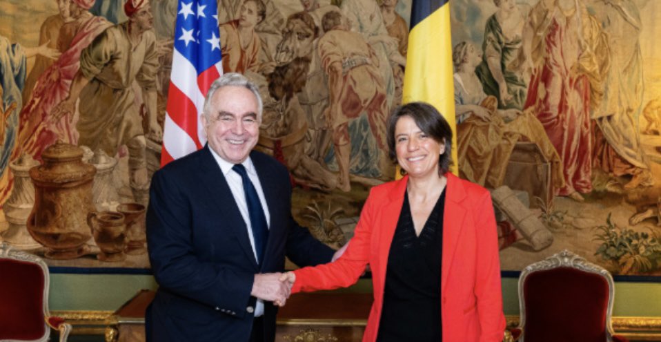 Against an increasingly challenging global security background, it is more, not less, democracy, rule of law & human rights that we need… excellent meeting this morning between @BelgiumMFA President Theodora Gentzis and her US counterpart @DeputySecState Kurt Campbell 🇺🇸🇧🇪🤝