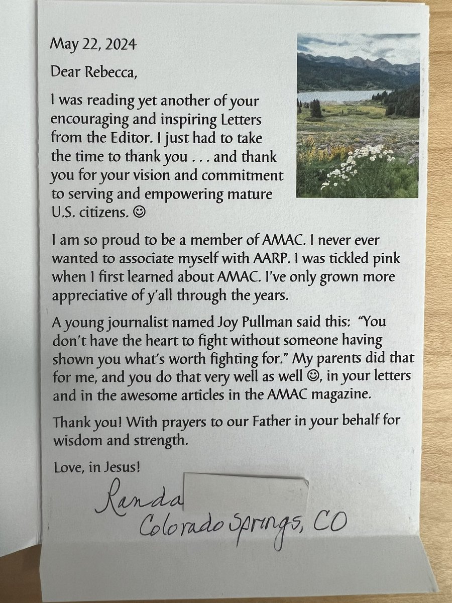It is incredible people like Randa who will save our country! It is each and every one of you, who love our nation and believe that freedom is worth defending, protecting and preserving for generations to come. Thankful to each and every AMAC member who boldly stands with