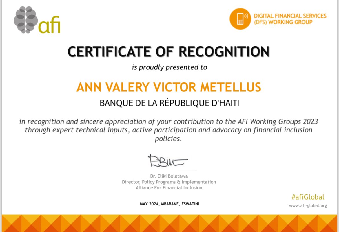 AnnValeryVictor's tweet photo. 160 participants from 47 countries gathered in Eswatini to advance financial strategies, digital services and global standards.🌍
Let’s boost financial inclusion while reducing the gender gap.
Thanks @NewsAFI for the recognition and for facilitating discussions among regulators. https://t.co/2rPyTdVVwS