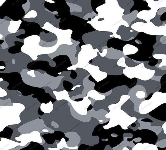 💧Black + White + Gray Camouflage Seamless Digital Paper Background Pattern - Military Camo PNG - Digital Download Files by drypdesigns💧ift.tt/sHaoZnr #drypdesigns #digitaldownload #digitalart #graphicdesign #PNG