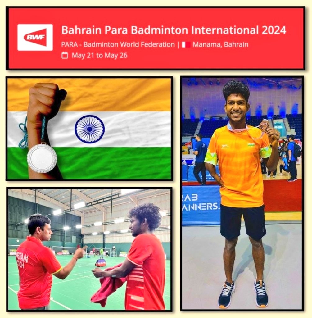 BRONZE 🥉🏸 for India 🇮🇳 KARAN from Tiruvallur District Tamilnadu wins medal at Bahrain Para Badminton International May, 2024. Congratulations Champion 🎊 #mindtraining #motivation #paracoach #parabadmintoncoach #parabadminton