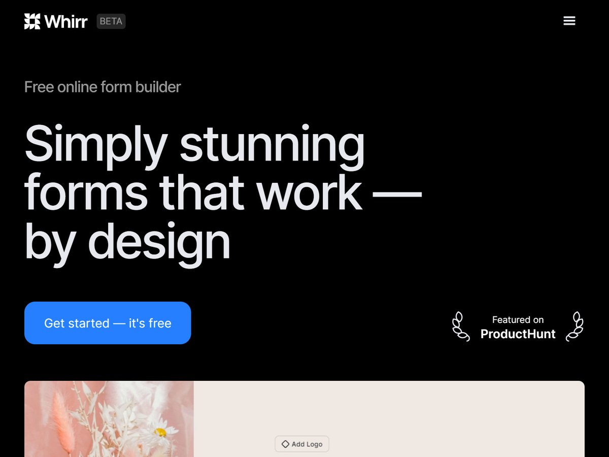 Side project showcase - check out Whirr - Easily build user-friendly forms, surveys, and onboarding flows — for free. - sideprojectors.com/project/42887?… @sideprojectors #sideproject #makers #entrepreneur #whirr