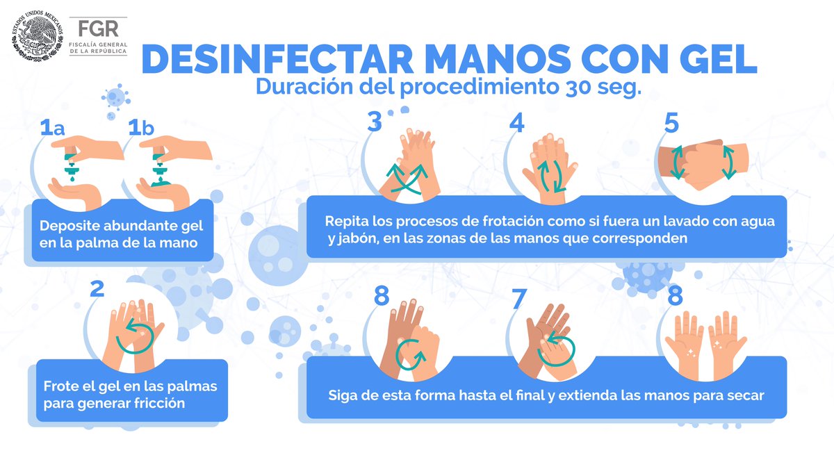 Toma las medidas sanitarias necesarias para prevenir enfermedades infecciosas. El #GelAntibacterial ayuda a desinfectar tus manos. Sigue estos tips para aplicarlo adecuadamente: