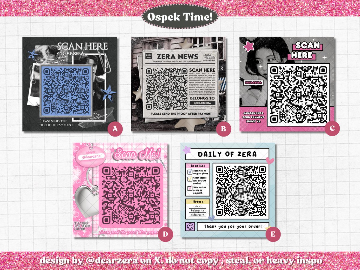 dearzera's tweet image. help ospek &amp;amp; rt please

haii, aku dateng lagi bawa 5 qr deco baru buat di ospek nih 🤸🏻‍♀️ kalo ada kesamaan dengan BA lain kindly dm aku ya

cari kinci jugaa nih, cek ALT nya ya dan langsung rep aja
[ #zonauang #zonaba ]