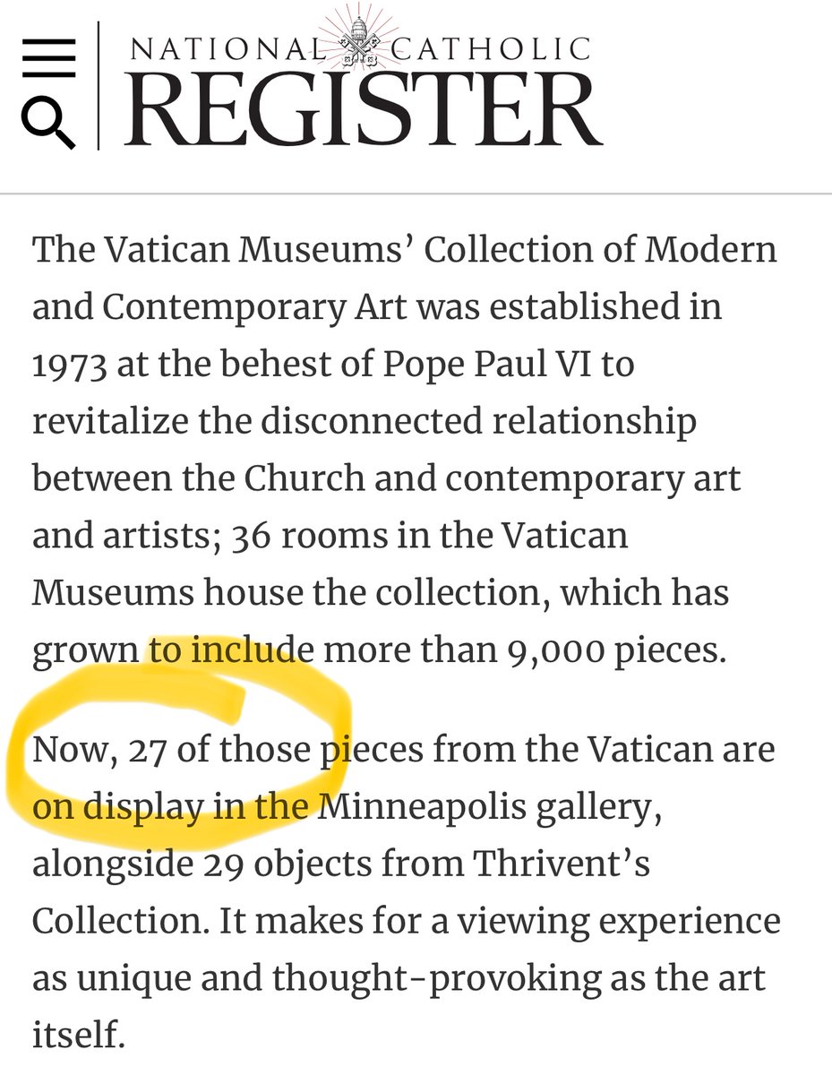 27 PIECES FROM THE VATICAN’S SATANIC MODERN ART COLLECTION COMING TO US ncregister.com/features/vatic…