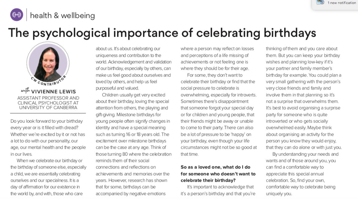 The psychological importance of celebrating birthdays - my latest column