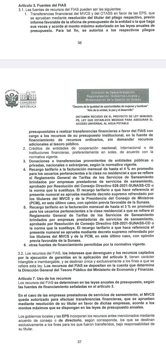 No se necesitaba una ley para garantizar el acceso al agua potable, su acceso esa es una OBLIGACIÓN del Estado. Y no queda claro en esta propuesta que hoy se aprobó con amplia votación, la creación del fondo de inversión privada y la decisión de recargo tarifario: 4% para