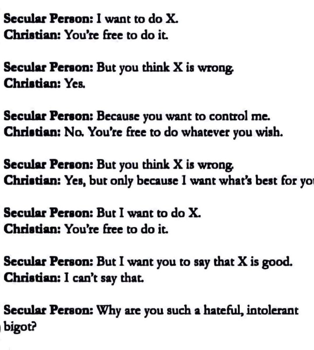 Saved_Sean_'s tweet image. A summary of how people look at Christians.