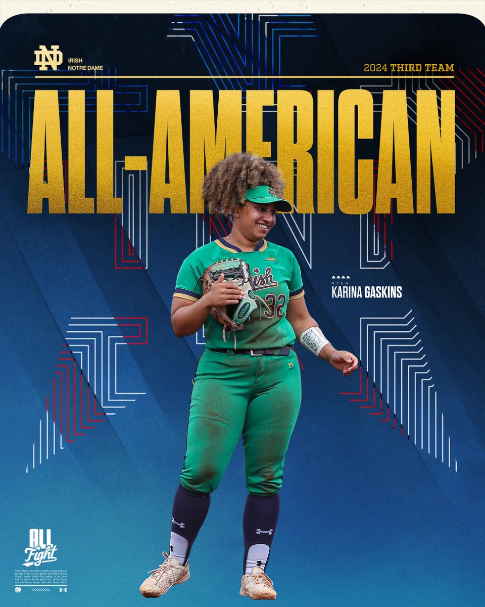 Notre Dame Softball (@ndsoftball) on Twitter photo Our Miss America
Karina Gaskins earned Third Team All-America honors by the <a href="/NFCAorg/">National Fastpitch Coaches Association</a>. She becomes one of just nine players in program history who have earned All-America honors in multiple seasons
#GoIrish☘️ Our Miss America
Karina Gaskins earned Third Team All-America honors by the <a href="/NFCAorg/">National Fastpitch Coaches Association</a>. She becomes one of just nine players in program history who have earned All-America honors in multiple seasons
#GoIrish☘️
