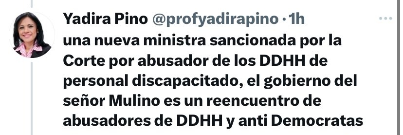 Después de 5 años viajando por el mundo dizque haciendo maestrías pagadas por el gobierno de Varela y estudiando 'inglés' y otros 5 años extorsionando al gobierno para imponer su vagancia. Esta señora vuelve a tener a la única ministra que le puso el cascabel en el cuello.