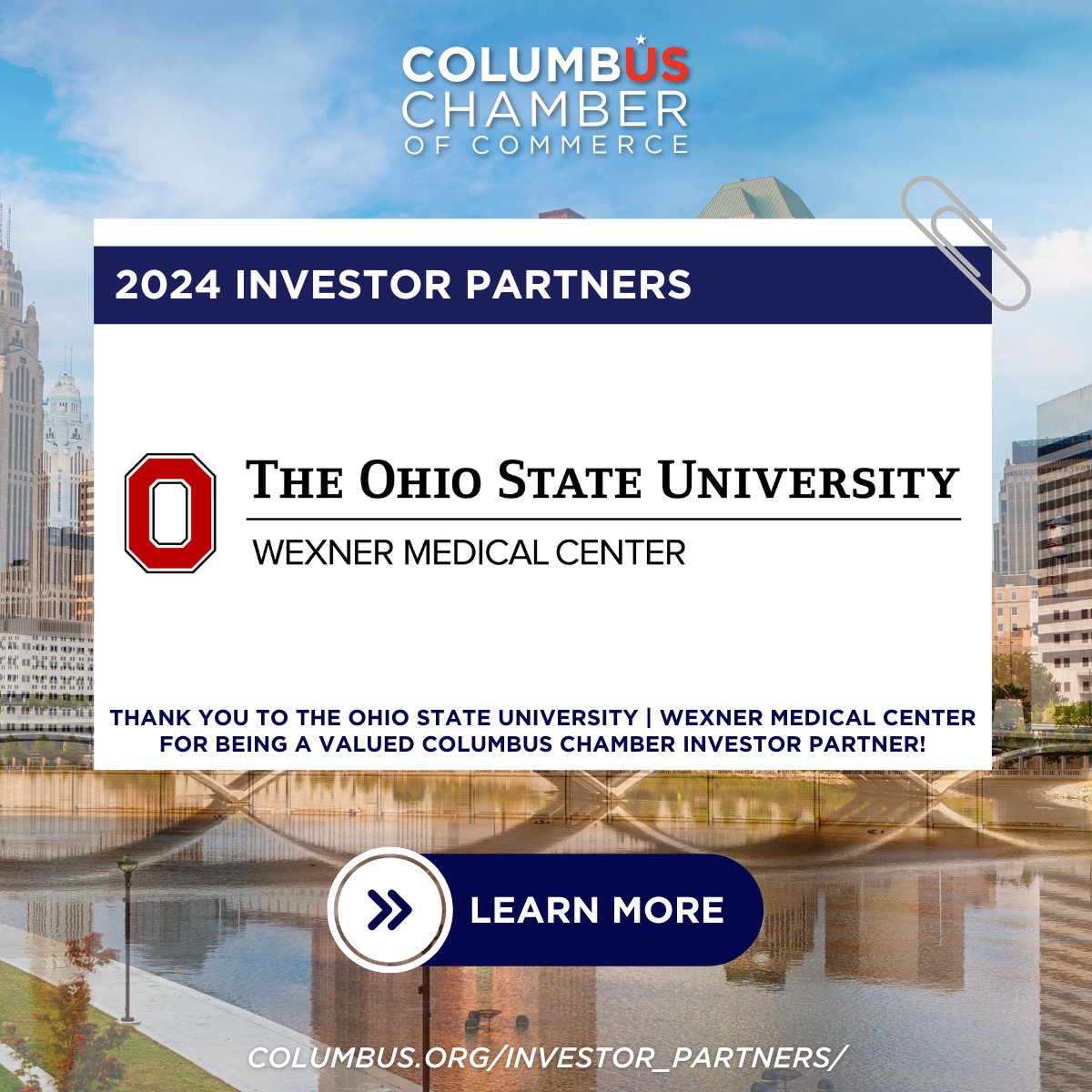 Thank you to The Ohio State University Wexner Medical Center (@OSUWexMed) for being a valued Columbus Chamber Investor Partner! Learn more about @OSUWexMed: wexnermedical.osu.edu.

💡 Learn more about becoming an Investor Partner: columbus.org/investor_partn…