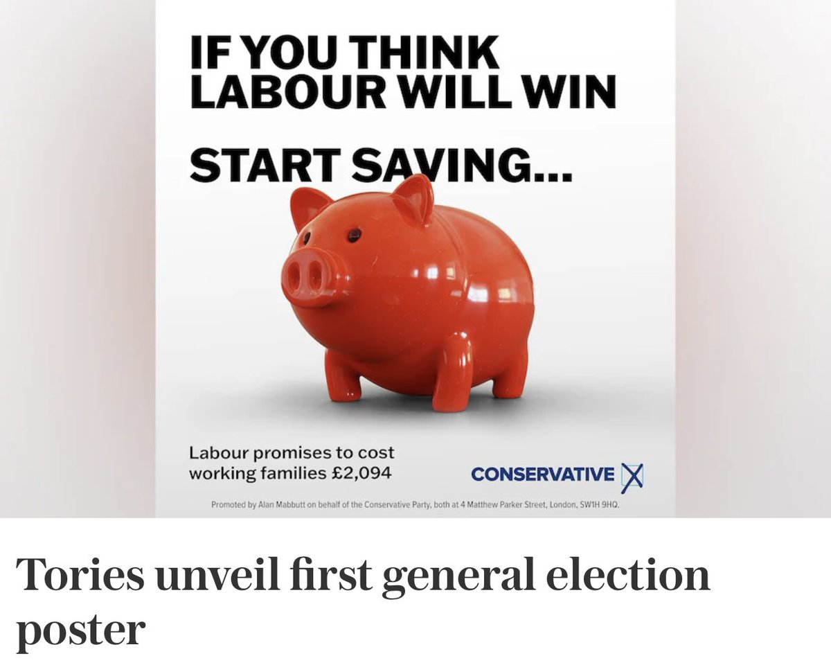 Utterly pathetic from Conservatives who have unveiled their first poster of the GE campaign. It will go up on billboards across the country on Thursday Imagine the shock when they find out under Sunak’s Government the tax burden is forecast to increase to near record levels