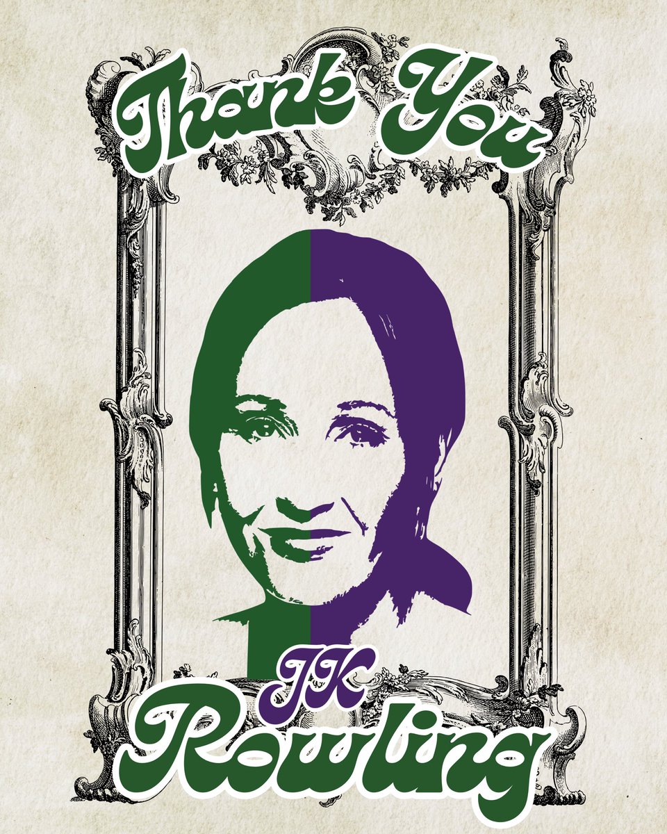 Here’s to you @jk_rowling for not abandoning reality, for not being afraid, for refusing to relinquish your moral conscience, for remaining courageous and deliberately defiant. On behalf of women & girls worldwide THANK YOU (PS we adore you)
💚🤍💜
#IstandWithJKRowling