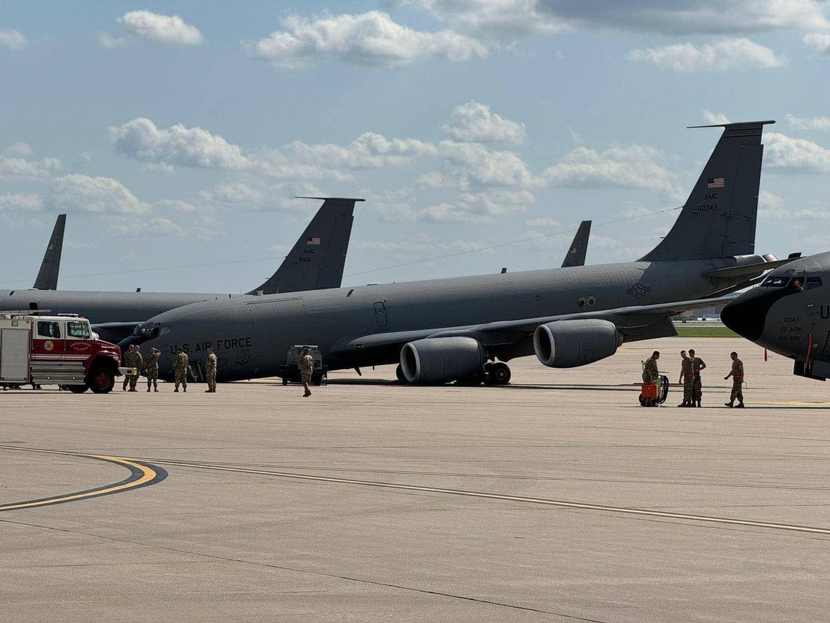 KC-135 mishap reported at McConnell AFB, KS. 📸 Air Force amn/nco/snco Facebook