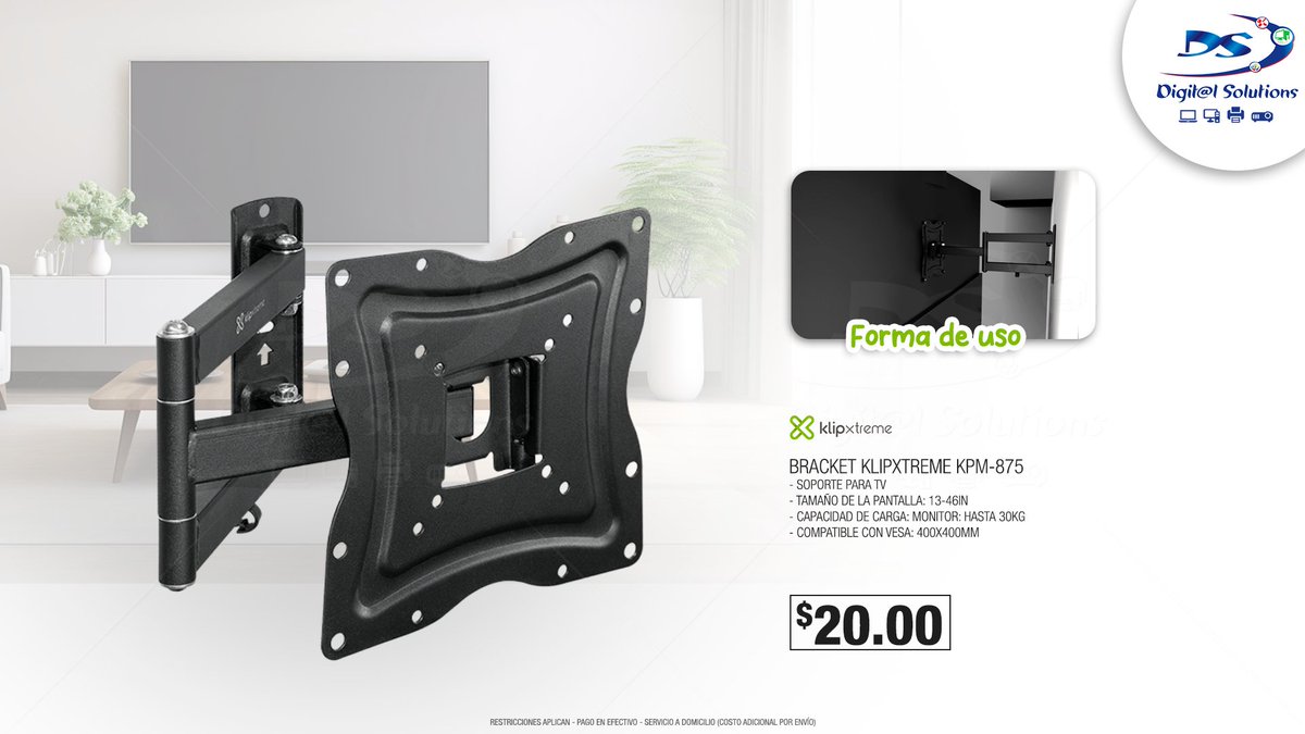 Haz que tu experiencia sea excepcional con nuestro soporte para TV. Disfruta de la versatilidad, comodidad y el entretenimiento en casa. 📺🛋️✨

#Bracket #KlipXtreme #DigitalSolutions

📲 Visita nuestra Tienda en Línea: bit.ly/47EKwaE