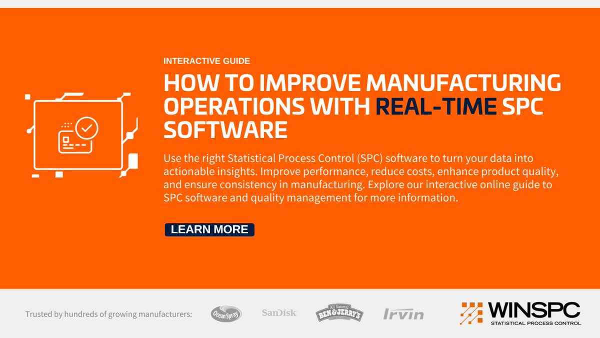 WinSPC's tweet image. Want to learn more about SPC (Statistical Process Control)?

Visit our website to learn definitions, benefits, and more about SPC and quality manufacturing.

bit.ly/3VmsvL2

#SPC #LeanManufacturing