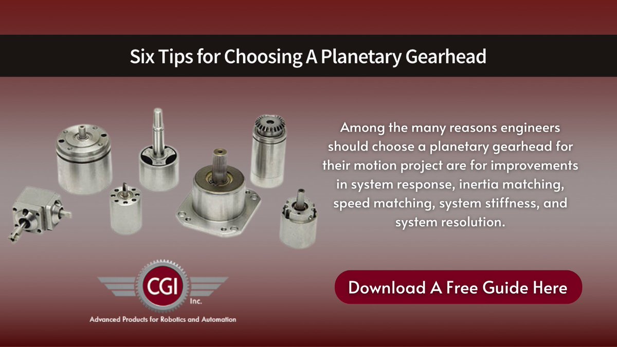 Understanding all of the advantages that a #gearhead can provide becomes a necessity when designing a successful #MotionControl project.

In this guide, we unpack 6 vital tips for choosing a planetary gearhead. Get your free copy today: bit.ly/2LdpAze