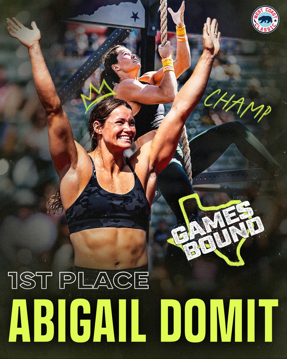 “🥇See y’all in TEXAS 🔥 … Lots more words to say but taking a few days to soak it in and be proud of how far we’ve come thus far ✨”

Abigail Domit is the North America West Semifinal women’s champion!