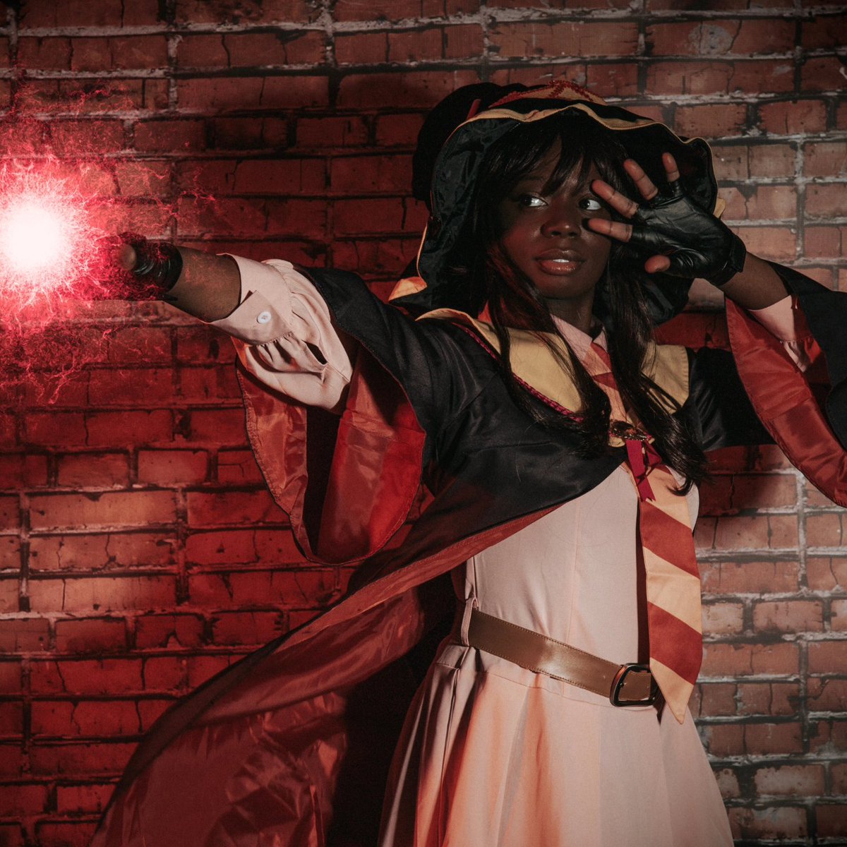 Tryna figure out my cool signature pose to bring magic and chaos into this wonderful world one blast at a time 💥✨️ 📸 & editing by @ dawson_alan on Instagram Costume: @miccostumes #konosubamegumincosplay #konosuba #blackcosplayerhere #konosubaanexplosiononthiswonderfulworld