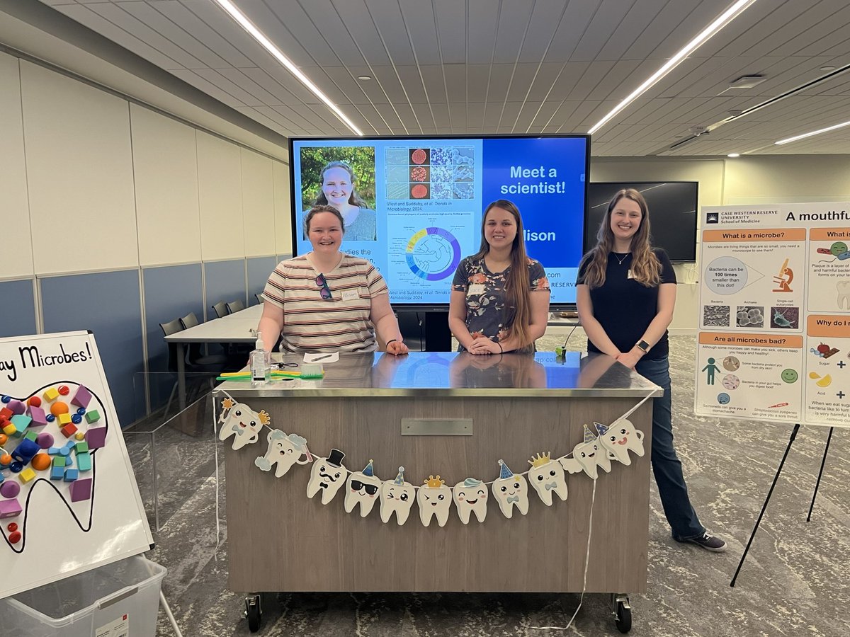 Gina Lewin (@gina_lewin) on Twitter photo The Lewin lab had an excellent time talking about the microbes in our mouths recently at the Cleveland Museum of Natural History!
Including by challenging our visitors to knock "microbes" off a giant tooth with a giant toothbrush. 🦷🦠🪥
#outreach
<a href="/goCMNH/">Cleveland Museum of Natural History</a> The Lewin lab had an excellent time talking about the microbes in our mouths recently at the Cleveland Museum of Natural History!
Including by challenging our visitors to knock "microbes" off a giant tooth with a giant toothbrush. 🦷🦠🪥
#outreach
<a href="/goCMNH/">Cleveland Museum of Natural History</a>