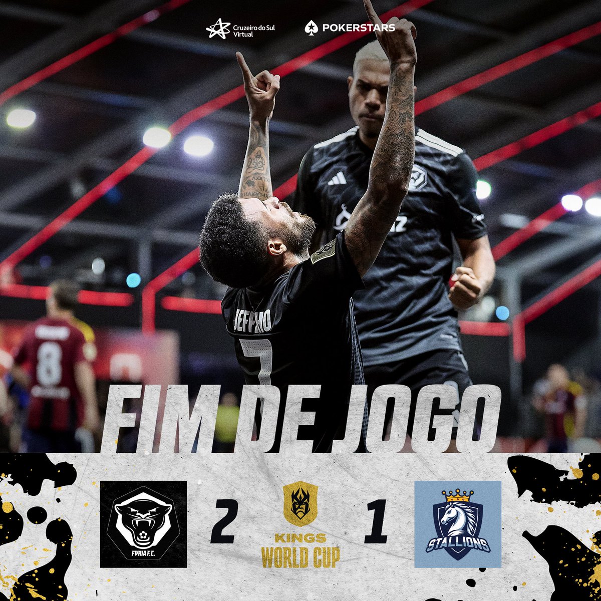 FURIA's tweet photo. DE VIRADA, CONTRA TUDO E TODOS, A #FURIAFC VENCE  Y VENCE! 🇧🇷

⚽⚽ 2x Jeffinho

2-1 contra o 🇮🇹Stallions de Francesco Totti!

#DIADEFURIA #KingsWorldCup https://t.co/MYdm1PAzjf