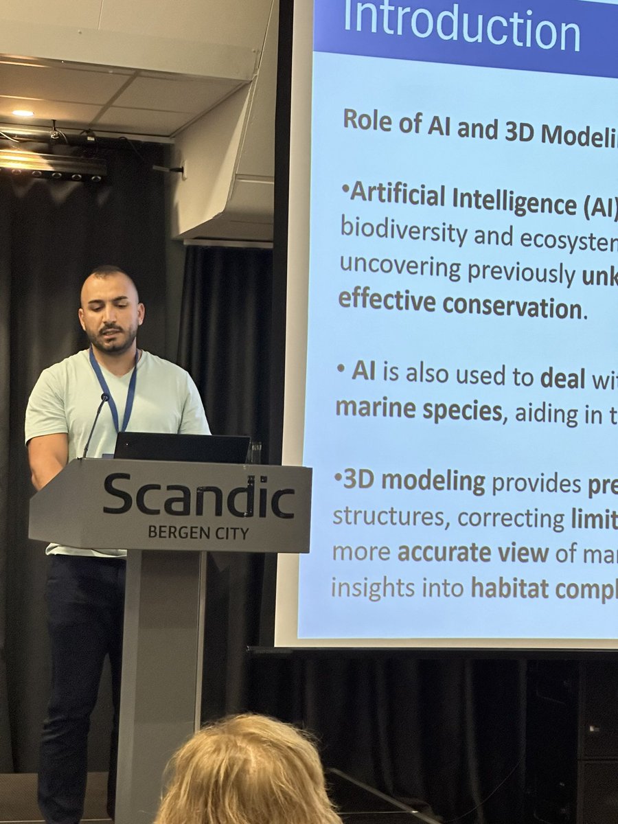 At #imdis2024 Haitham Ezzy, University of Haifa, presented work done in @ocean_twin using #AI Integrating deep learning multi scale ecosystem connectivity of the marine habitat. So much cool stuff! It is amazing what can be done with data & technology.